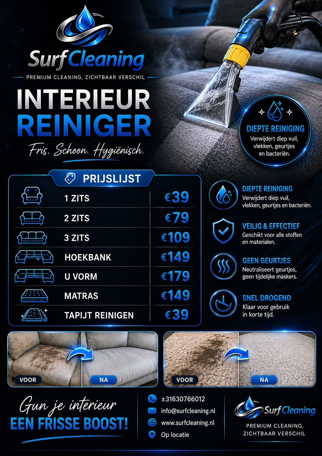 Interieur Reiniging Prijslijst